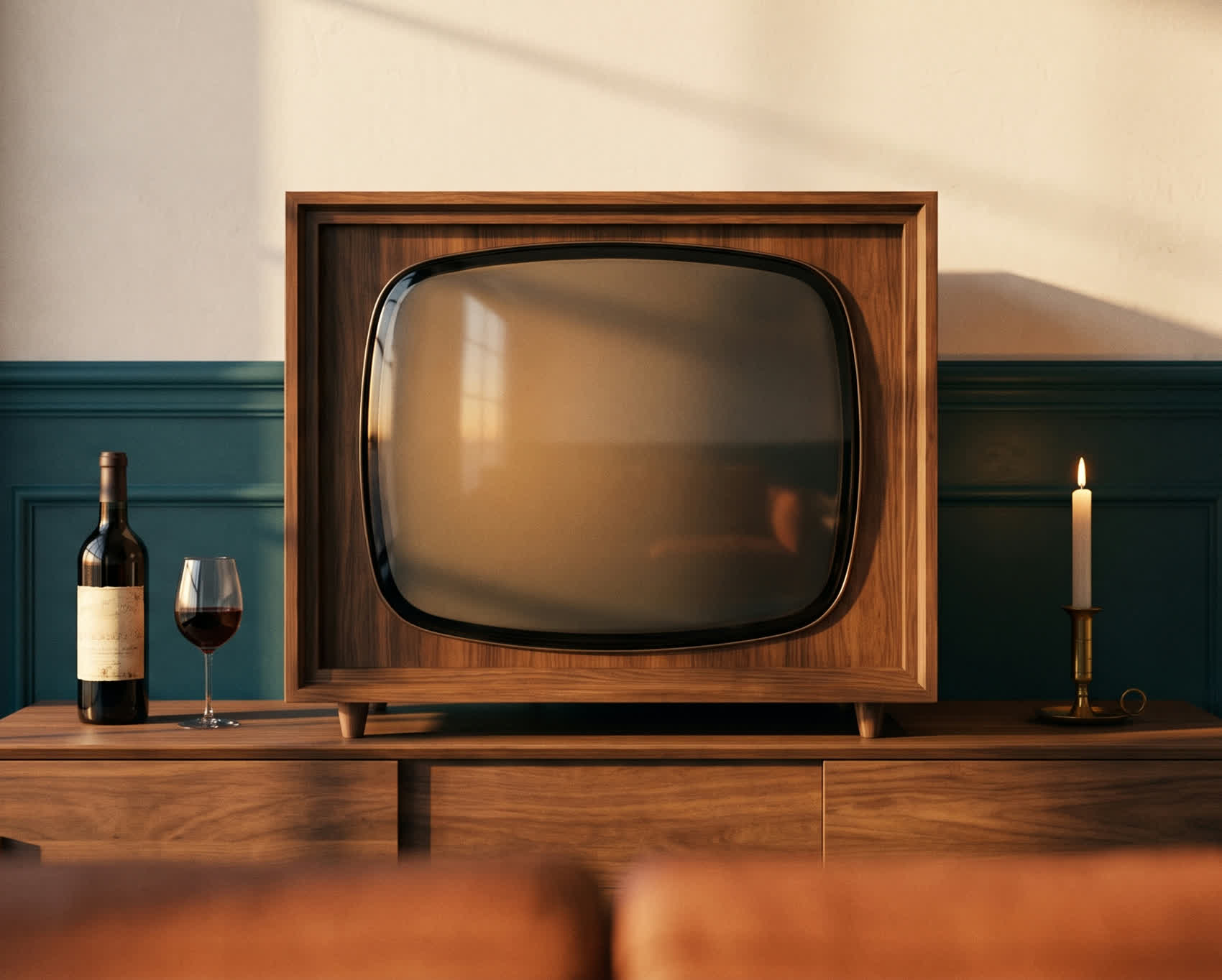 Vintage television in the listening room